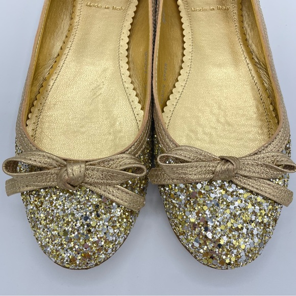 J. Crew Gold Twinkle Ballet Flats 6 - Picture 9 of 16